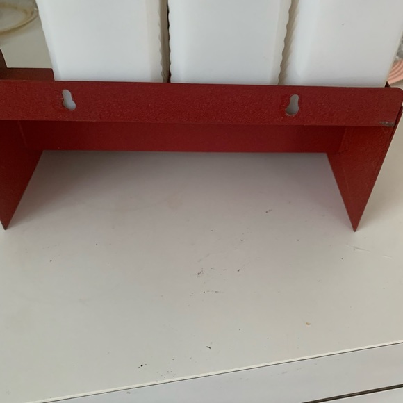 Vintage Milk Glass Spice Jars on Stand - Picture 8 of 10